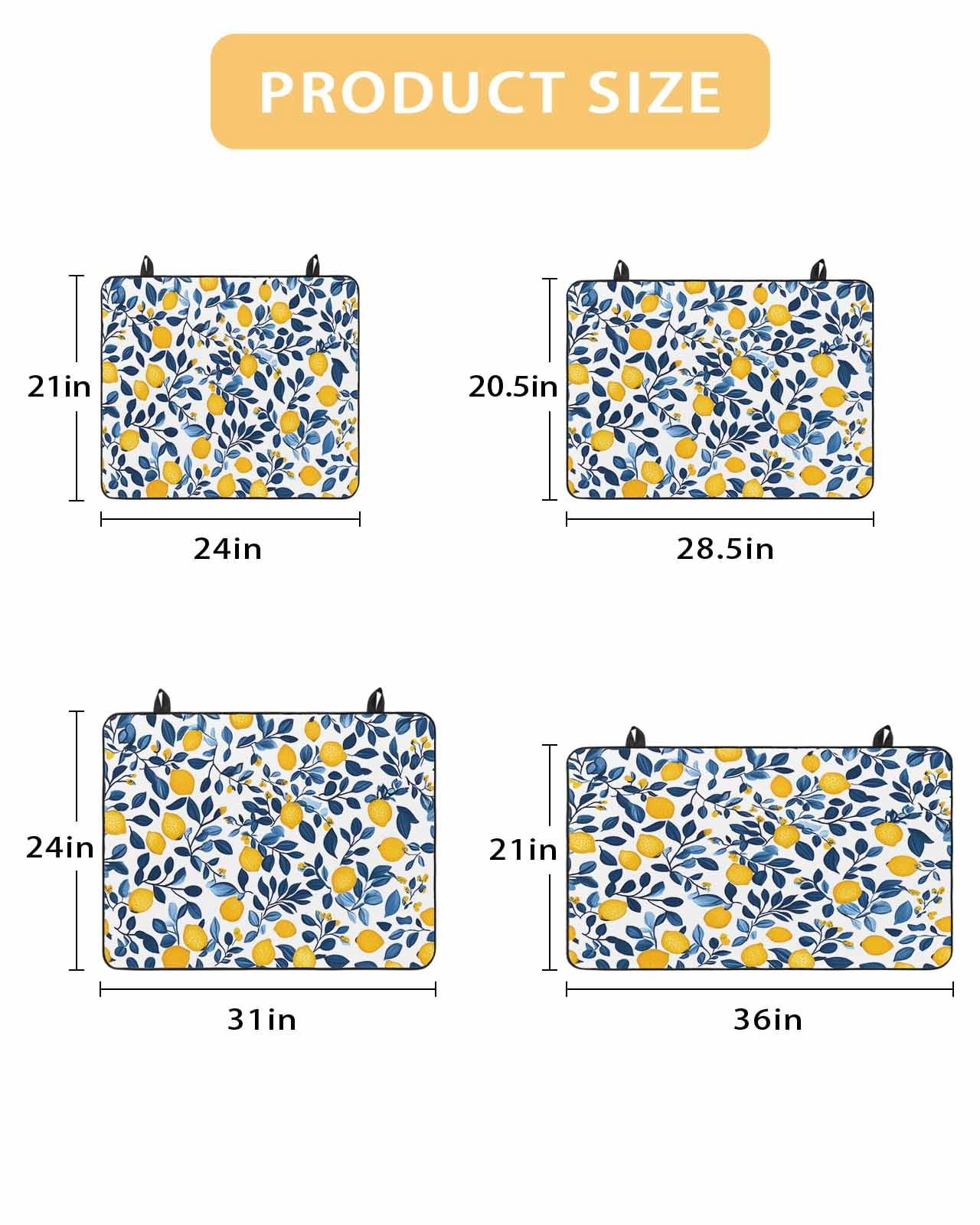 nqOlkjepod Large Induction Cooktop Protector Mat 36"x21", Lemon Stove Top Covers for Electric Stove, Fruit Leaf Branch Summer Spring Pastoral Stove Burner Cover Mats, Glass Top Stove Cover