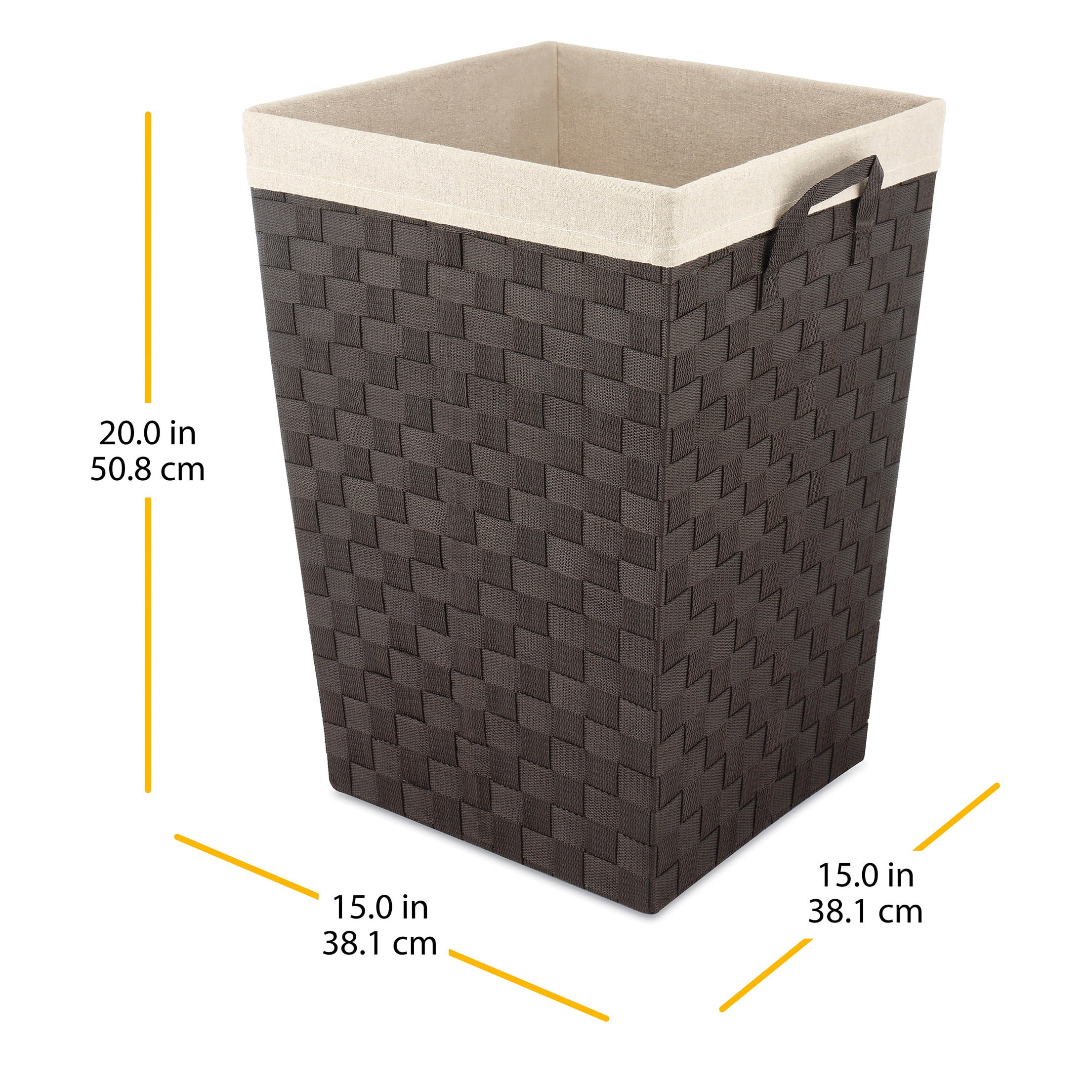 Whitmor Woven Strap Laundry Hamper with Liner - Espresso - Walmart.com