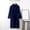 Navy, variant on Daqian Plus Size Womens Pajamas Women's Fashion Robe Bathrobe Lengthening Keep Warm Lapel Same Style for Men and Women Long Sleeve Pajamas for Women White XL(XL)