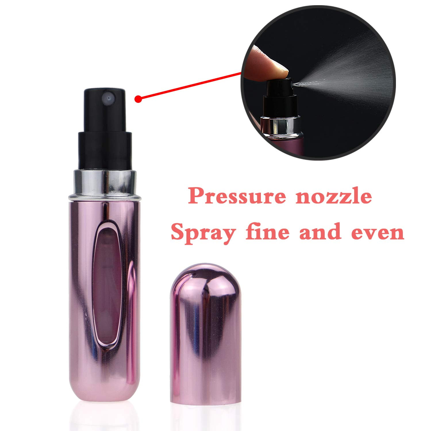 5ml Portable Refillable Perfume Spray Bottle, Macaron Colored With Press  Bottom, Glossy Hand Feel