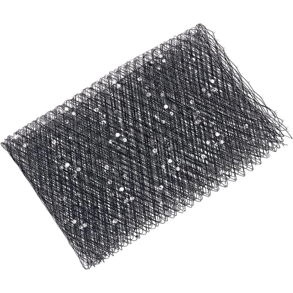 1 Yards Birdcage Veil Netting Fabric 16.7inch Black Russian Millinery Netting Tulle Fabric Mesh Hat Veil with Clear Diamond for Wedding Decor DIY Bridal Veil Dress
