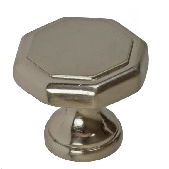 GlideRite 1-1/8 in. Classic Octagon Cabinet Knobs, Satin Nickel, Pack of 25