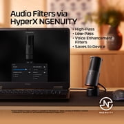 HyperX SoloCast 2 – Gaming USB Condenser Mic for PC, USB-C to USB-A, Built-in Pop Filter, Internal Shock Mount, Plug and Play, 24-bit / 96kHz, Compact Tiltable Stand - Black