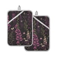 thumbnail image 7 of Yayeee Pot Holders Kitchen Heat Resistant with Pockets 7"x9.8" Cotton Oven Cooking Hot Pads, Dark Purple Floral Pattern, 7 of 7