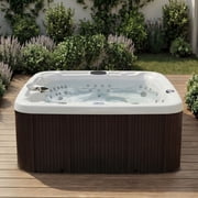 Lifesmart Coronado (LS600DX) Hot Tub - 7 Person, 65-Jet, 220v, Arctic White/ Espresso Brown
