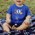 thumbnail image 4 of Olive Loves Apple 1st Birthday Rocket Astronaut Themed T-Shirts with Moon Balloon and Planets for Boys and Girls Vintage Royal Shirt 18 Months, 4 of 6