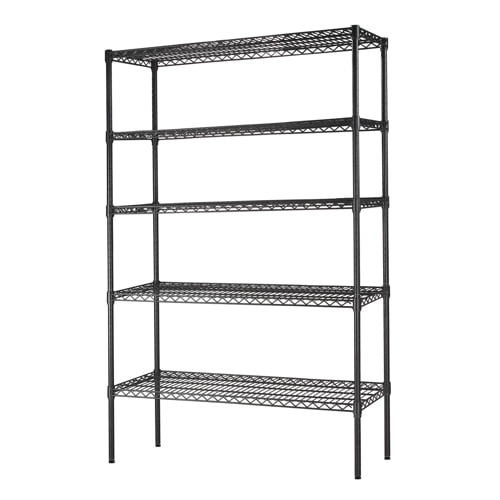 Chrome Plated Honey-Can-Do SHF-06832 5-Tier Black Storage Shelves 18-Inches x 36-Inches x 72-Inches 