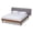 Gray, variant on Baxton Studio Brita Mid-Century Modern Light Beige Fabric Upholstered Walnut Finished Wood Queen Size Bed