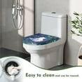 thumbnail image 4 of ZIATUBLES Cat Wildflower Print Universal Fit Toilet Lid Cover with Elastic Edges Washable Reusable Stretchable Fabric for Most Lids Bathroom Decor Accessories, 4 of 6