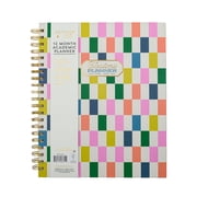 Think Ink 12 Month Weekly 9.2" x 11.2" Multi Checkered July 2026 - June 2027 Twin Wire Tabbed Planner