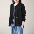 thumbnail image 4 of Chaquetas para mujer, moda coreana, chaquetas de béisbol holgadas de gran tamaño, cárdigans sólidos, abrigos de manga larga con cremallera, blusas vintage para mujer, 4 of 5