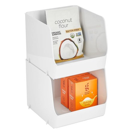 mDesign Plastic Stackable XL Food Storage Organizer Container Bin ...
