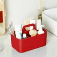 thumbnail image 6 of Ahot Multiuse Caddy Organizer with Handle - Stackable Plastic Tote Bin - Art Craft Supplies, Office, Desk, Stationery Pen Holder, Kitchen, Utensil, Makeup, Bathroom, Shower, Cleaning - Red, 6 of 18