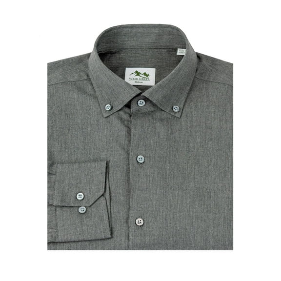 Wear Sierra Top Shelf Men's Turkish Cotton Long Sleeve Button Down Shirt in Classic Gray