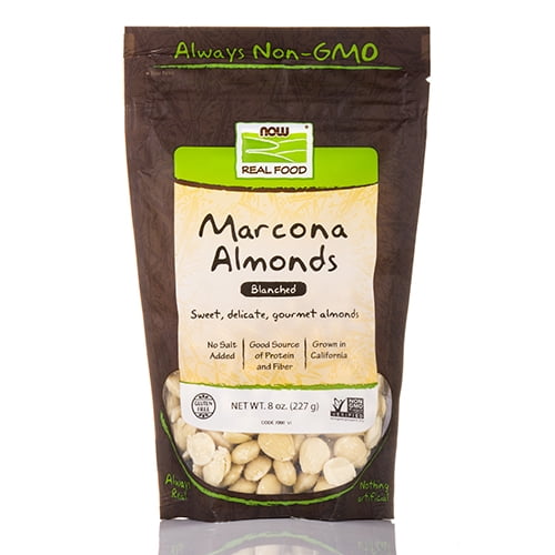 NOW Real Food Marcona Almonds (Blanched) 8 oz (227 Grams) by NOW