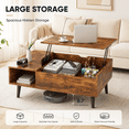 thumbnail image 4 of Tunmod Modern Lift-top Coffee Table with Hidden Compartment and Open Storage Shelf for Living Room, Reception Area and Home Office, 4 of 7