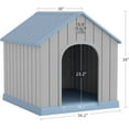 thumbnail image 3 of Large Dog House Outdoor Indoor for Medium Large Dogs, Durable Plastic Waterproof Doghouse with Air Vents and Elevated Floor, Easy Clean and Assemble (Blue, 36.2''L×38''W×38''H), 3 of 8