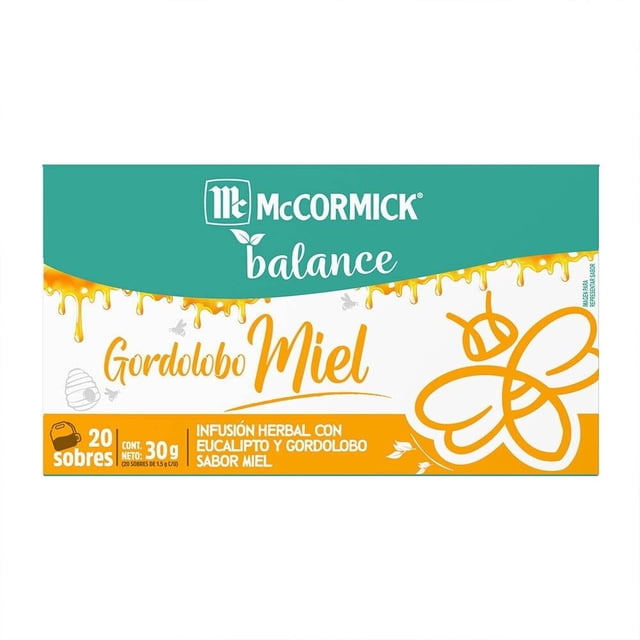 Infusión herbal McCormick Balance con eucalipto y gordolobo sabor miel 20 sobres