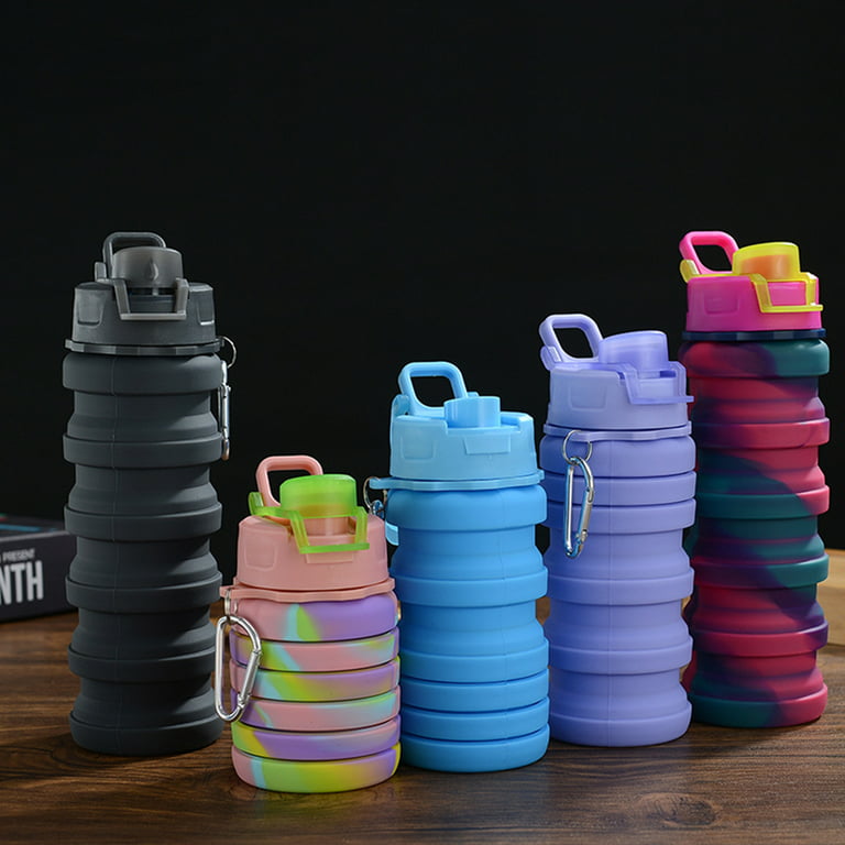 ONTA Collapsible Large Water Bottle - BPA Free Silicone Reusable Flat Water  Cup with Straw Paracord Handle Airplane Travel Essential Flask Lightweight
