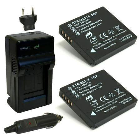 Replacement for Panasonic DMC-FT4 Battery (2-Pack 1400mAh) and Charger