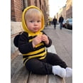 thumbnail image 5 of RUINIXCW Newborn Baby Girl Boy Halloween Bee Costume Fleece Jumpsuit Infant Baby Girl Boy Fall Winter Clothes Long Sleeve Striped Hooded Romper Wings, 5 of 9