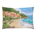 thumbnail image 1 of BOSDECO Sea View Italy Pillow Case Pillow Cover Two Sides Printing 20x30 inches, 1 of 2