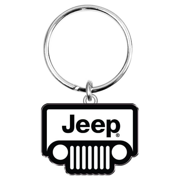 iPick Image for Jeep Logo Die-Cut Metal Key Chain Key-Charm, Official Licensed, Official Licensed