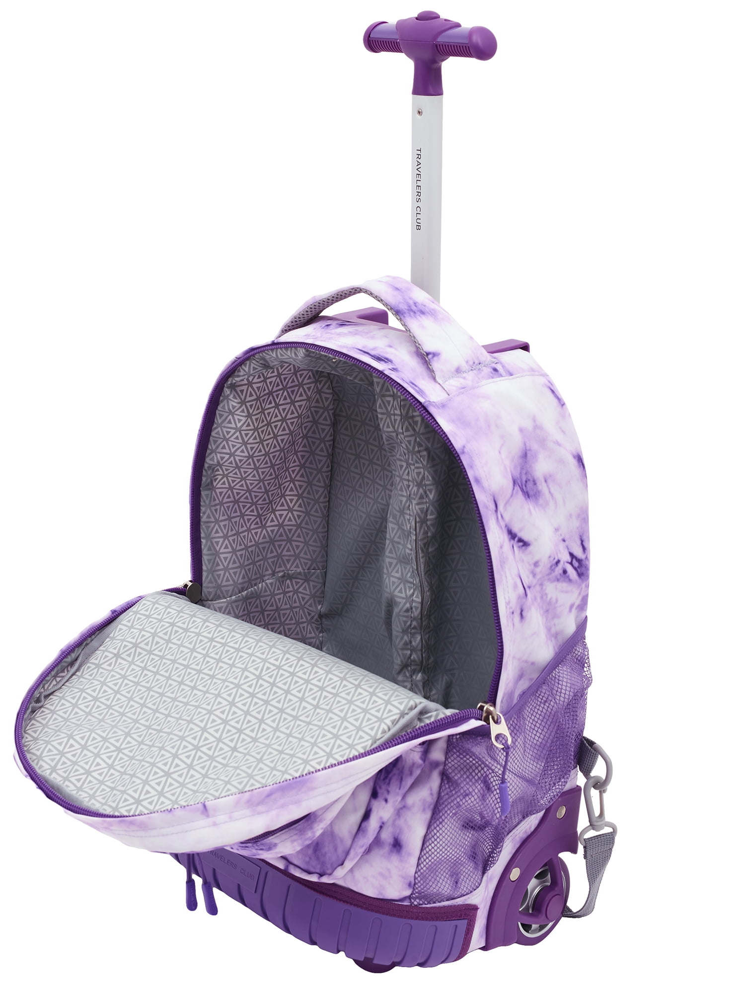 Travelers Club Polyester 18 Rolling Backpack Purple Tie Dye Walmart