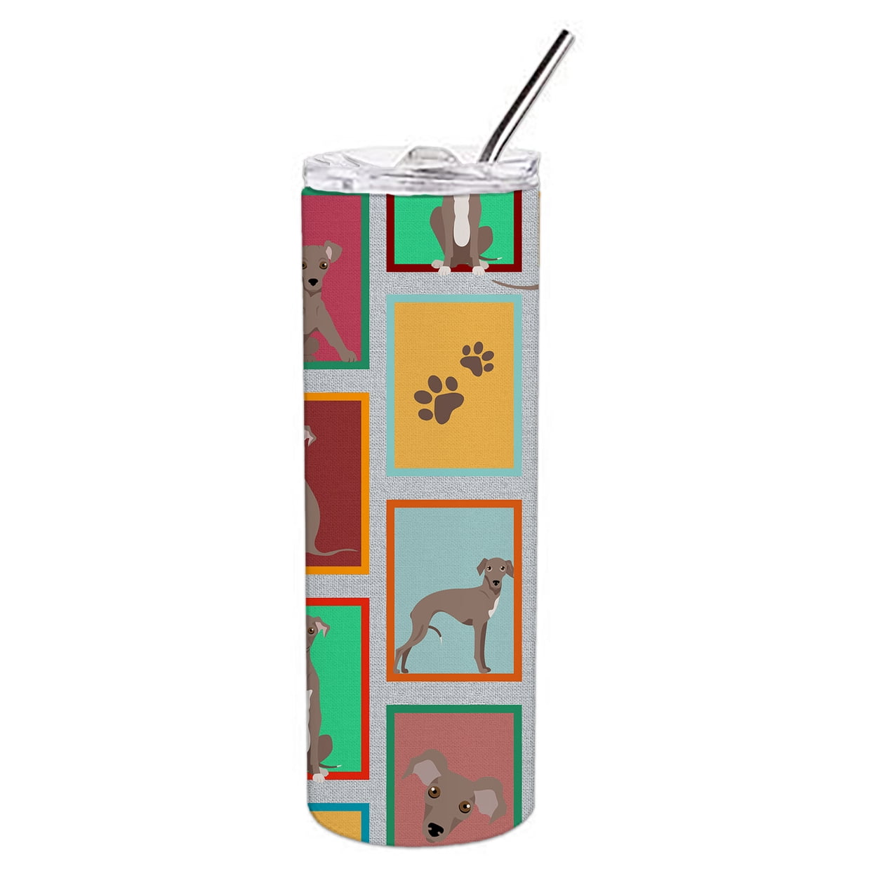 Carolines Treasures MLM1165TBL20 20 oz  Lots of Fawn Italian Greyhound Stainless Steel Skinny Tumbler