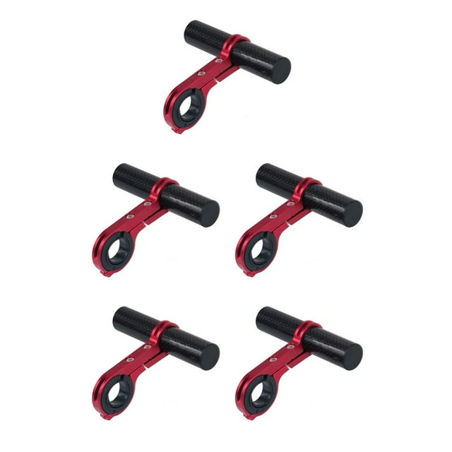 bedienty Mountain Bicycle Handlebar Extender Universal Handle Bar Speed Meter Holder Extension Bracket Adapter Outdoor Frame Red Carbon Fiber 5Set