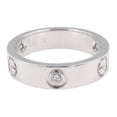 thumbnail image 2 of Pre-Owned Cartier Love Ring 3PD - 18K White Gold (18KWG) Diamond for Women Silver/Clear Tone, 2 of 7