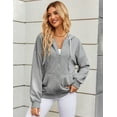 thumbnail image 4 of Zeagoo Womens Zip Up Hoodies Long Sleeve Lightweight Fall Oversized Casual Sweatshirts Jacket with Pocket, 4 of 6