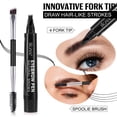 thumbnail image 6 of 4-Fork Tip Eyebrow Pen, Waterproof Brow Color for Natural Hair-Like Brows, Long-Lasting, 2ml, #05 Black, 6 of 11