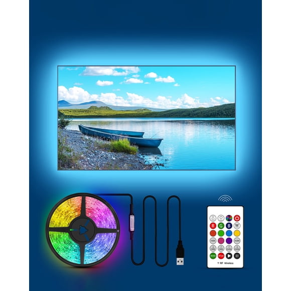 Tira de luces LED HAMLITE de 55 pulgadas con retroiluminación para TV con control remoto