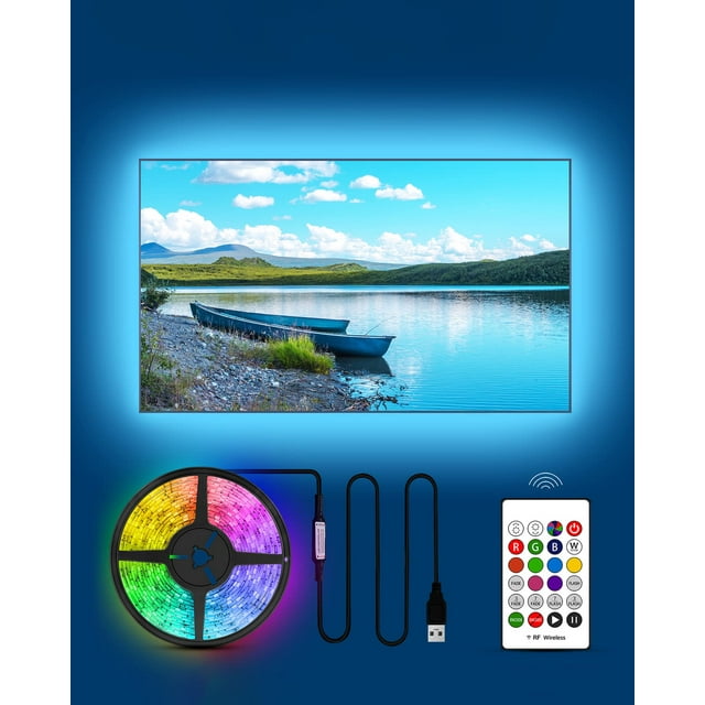 Tira de luces LED HAMLITE de 55 pulgadas con retroiluminación para TV con control remoto