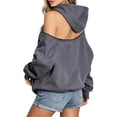 thumbnail image 4 of CAIXIA Cold Shoulder Womens Hoodies Fall Pullover Lined Quality Soft Long Sleeve Sweaters Top Funny Graphic Women's Sweatshirts with Kangaroo Pocket Fall Basic Clothes 2026, 4 of 9