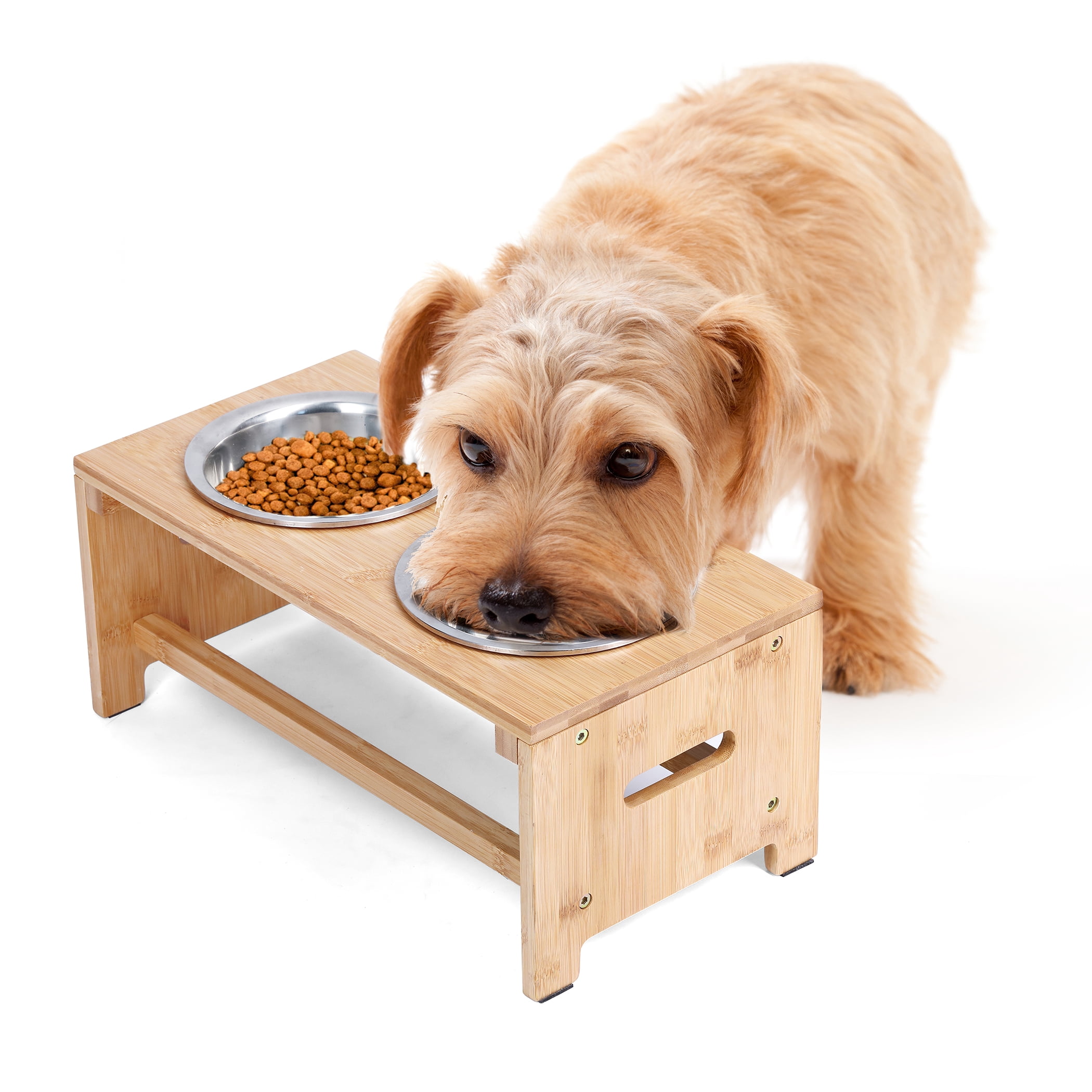 Raised Dog Bowls for Dogs,Elevated Dog Feeder with 2 Stainless Steel