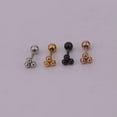 thumbnail image 4 of K-KED Stainless Steels Helix Earring Tragus Cartilage BAR Stud Flat Back Labret Monroe-12#-Black, 4 of 9