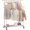 Pink, variant on Double Rod Rolling Clothes Rack with Wheels, Portable Garment Organizer for Bedroom, Living Room, Clothing Store – Adjustable Height, Sturdy Black Metal Hanging Rack
