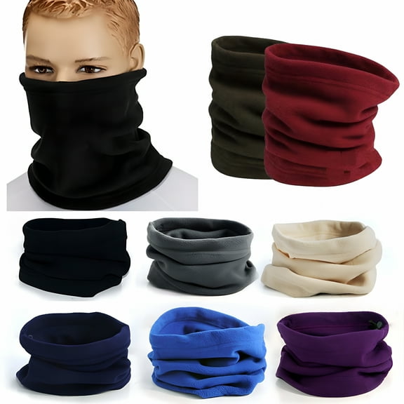 TELOLY Men Women Winter Fleece Neck Gaiter Windproof Face Mask Thermal Ski Tube Scarf for Cold Weather