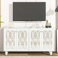 thumbnail image 2 of Multi-functional Console Table with Storage Credenza Accent Cabinet for Living Room White, 2 of 5