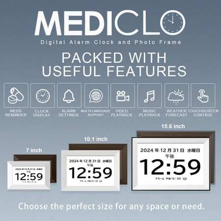 Large Digital Clock for Seniors - 10.1 Inch Touch Screen with Date Weather Calendar and Photo Frame