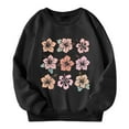 thumbnail image 4 of MEZZALL Chandail en Molleton Graphique pour Enfants Fille Col Rond Manches Longues Imprimé Floral, Noir, 3-4 Ans, 4 of 4