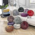 thumbnail image 2 of Round Throw Pillow Velvet Floor Pillows Home Decoration Pleated Round Pillow Cushion For Couch Chair Bed Car Lavender, 2 of 4