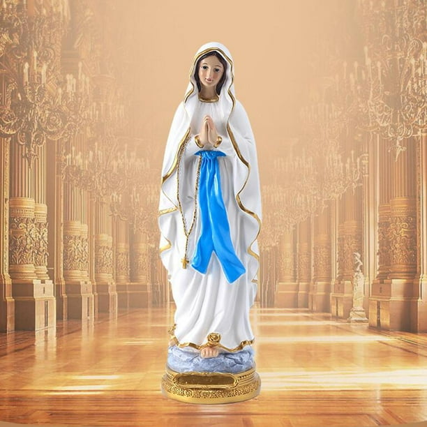 Resina rezando Madonna Virgen María Estatua Pantal de escritorio juntas Virgen María Artesanía para Porche Decoración para hogar Adornos perfecl Estatua de la Virgen María