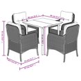thumbnail image 5 of vidaXL 5 Piece Garden Dining Set with Cushions Grey Poly Rattan, 5 of 5