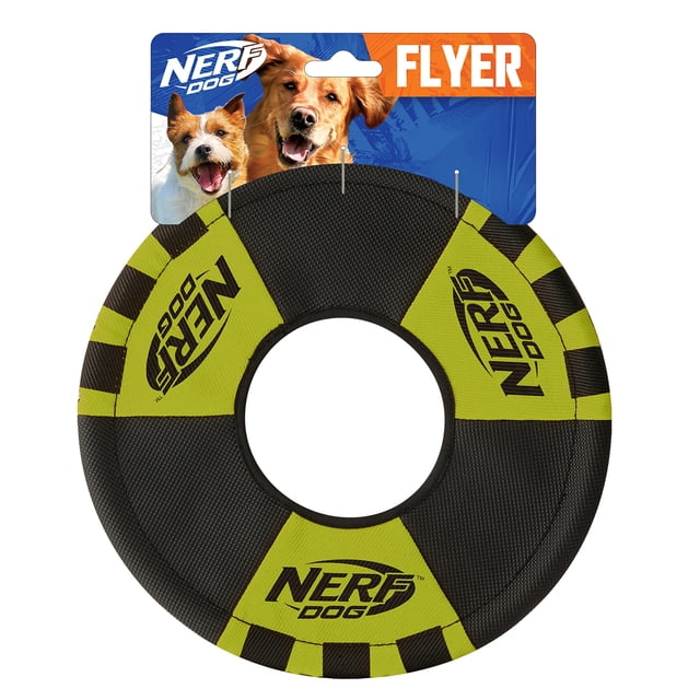 Juguete para perros Nerf Dog Trackshot para lanzar y tirar, 23 cm, verde/negro