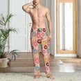 thumbnail image 5 of Mens Pajama Pants - Soft Sleep & Lounge Pants for Men, Colourful Donut Print Pink Cuteness Casual PJ Bottoms Pants with Pockets, 5 of 5