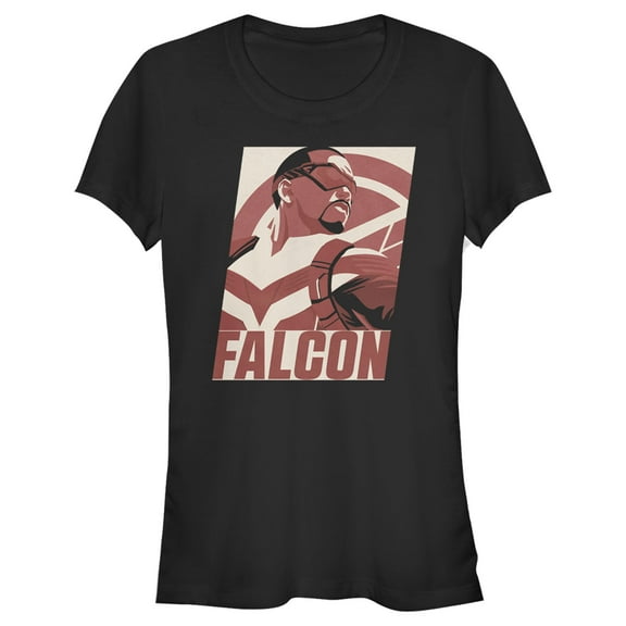 Junior's Marvel The Falcon and the Winter Soldier Falcon Poster  Graphic Tee Black 2X Large