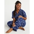 thumbnail image 2 of Joyspun Women's Knit Notch Collar Top and Capri Pants Pajama Set, 2-Piece, Sizes S to 3X, 2 of 5